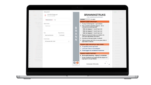 Eksempel på branninstruks