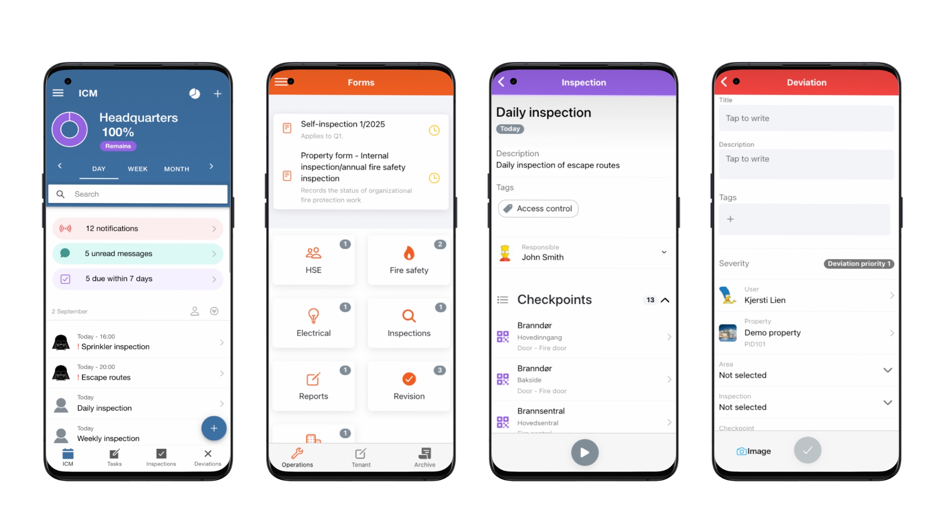Inspection, control and maintenance, errors, infrastructure and agreements