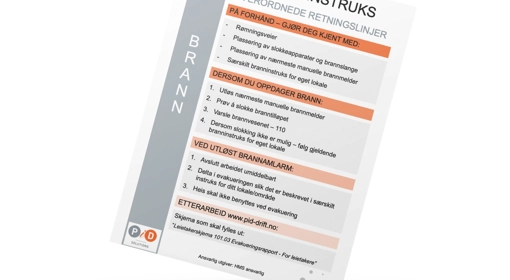 Instructions in case of fire